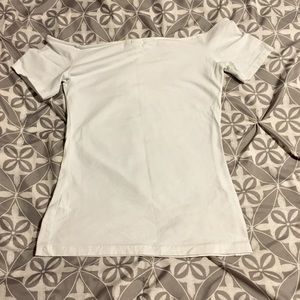 NWOT White Off the Shoulder Tee